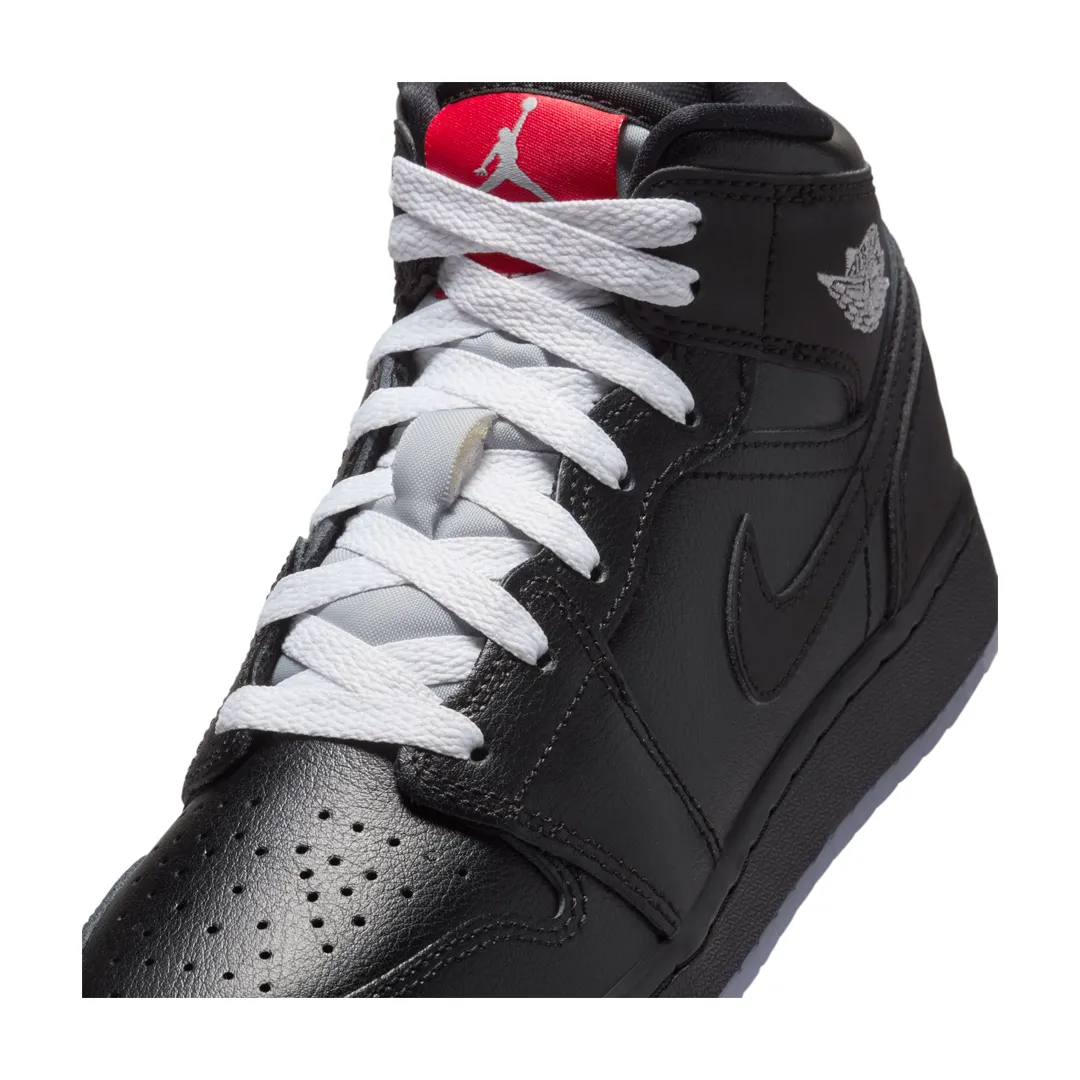 AIR JORDAN 1 MID SE BG (GS) BLACK METALLIC