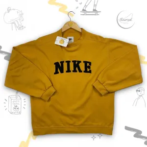Nike 90s Vintage Embroidered Front Chest Spellout Logo Crewneck Sweatshirt (XS)