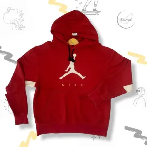 Nike Air Jordan Red Centre Logo Hoodie (l)