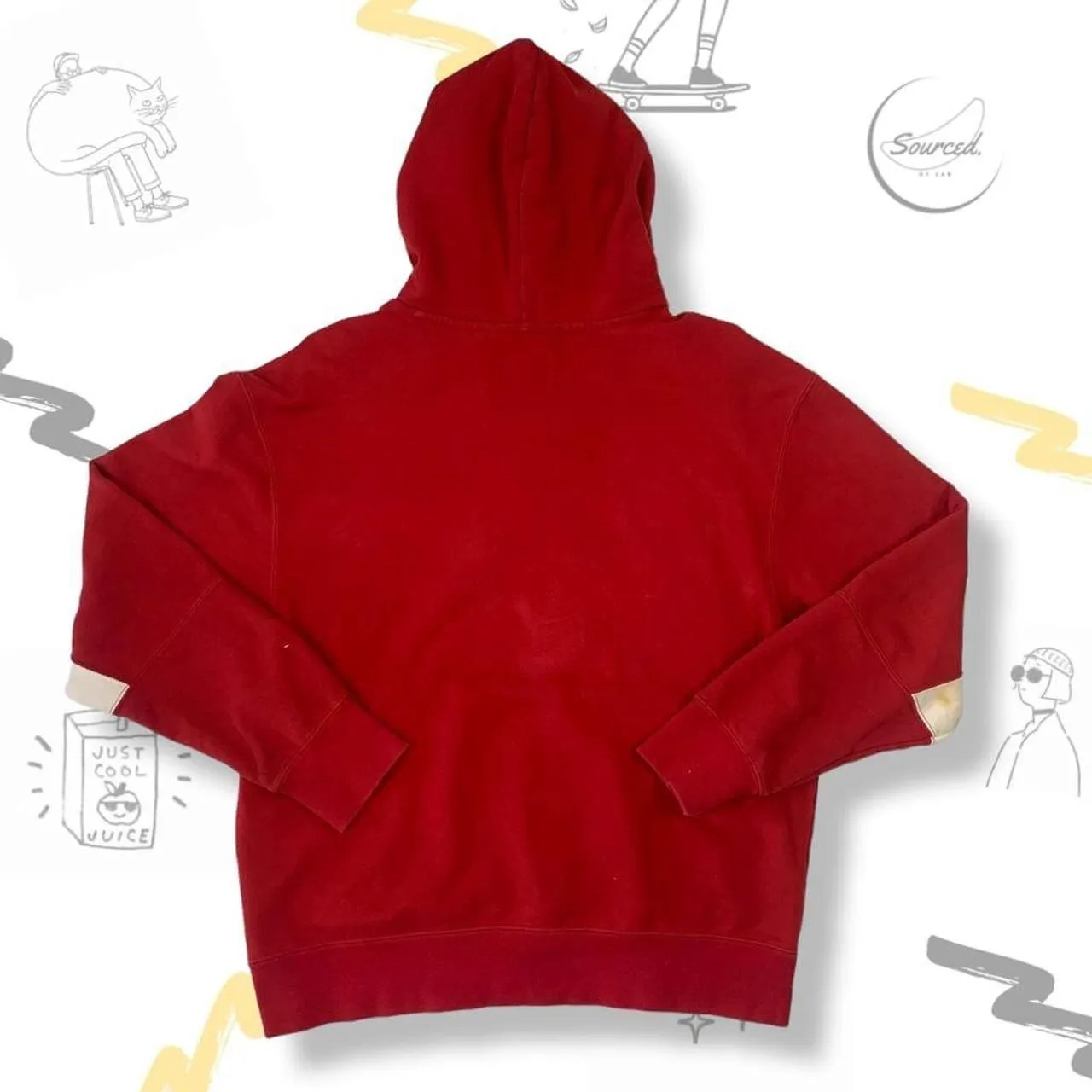 Nike Air Jordan Red Centre Logo Hoodie (l)