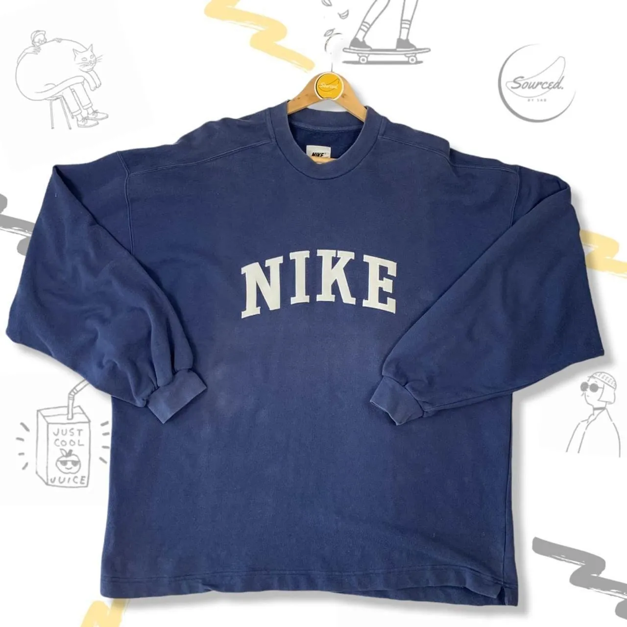 Nike Centre Chest Spellout Crewneck Sweatshirt (XXL)