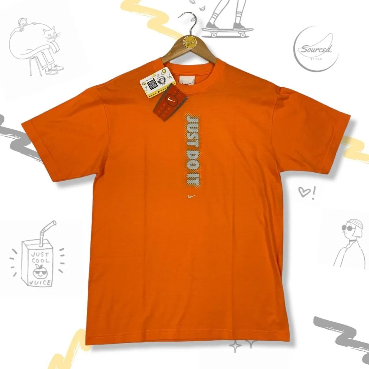 Nike Court 90s Label Nike Just Do It Spellout Graphic Shirt (S)