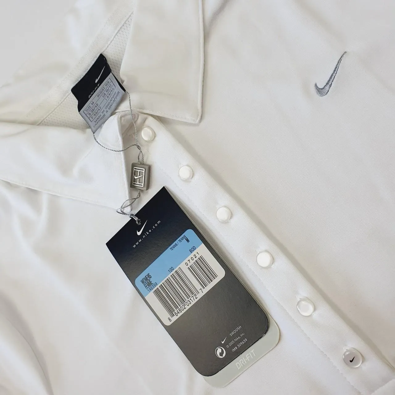Nike Court Dri-Fit Vintage Label Deadstock Womens Button Up Polo Shirt (bnwt) (M)