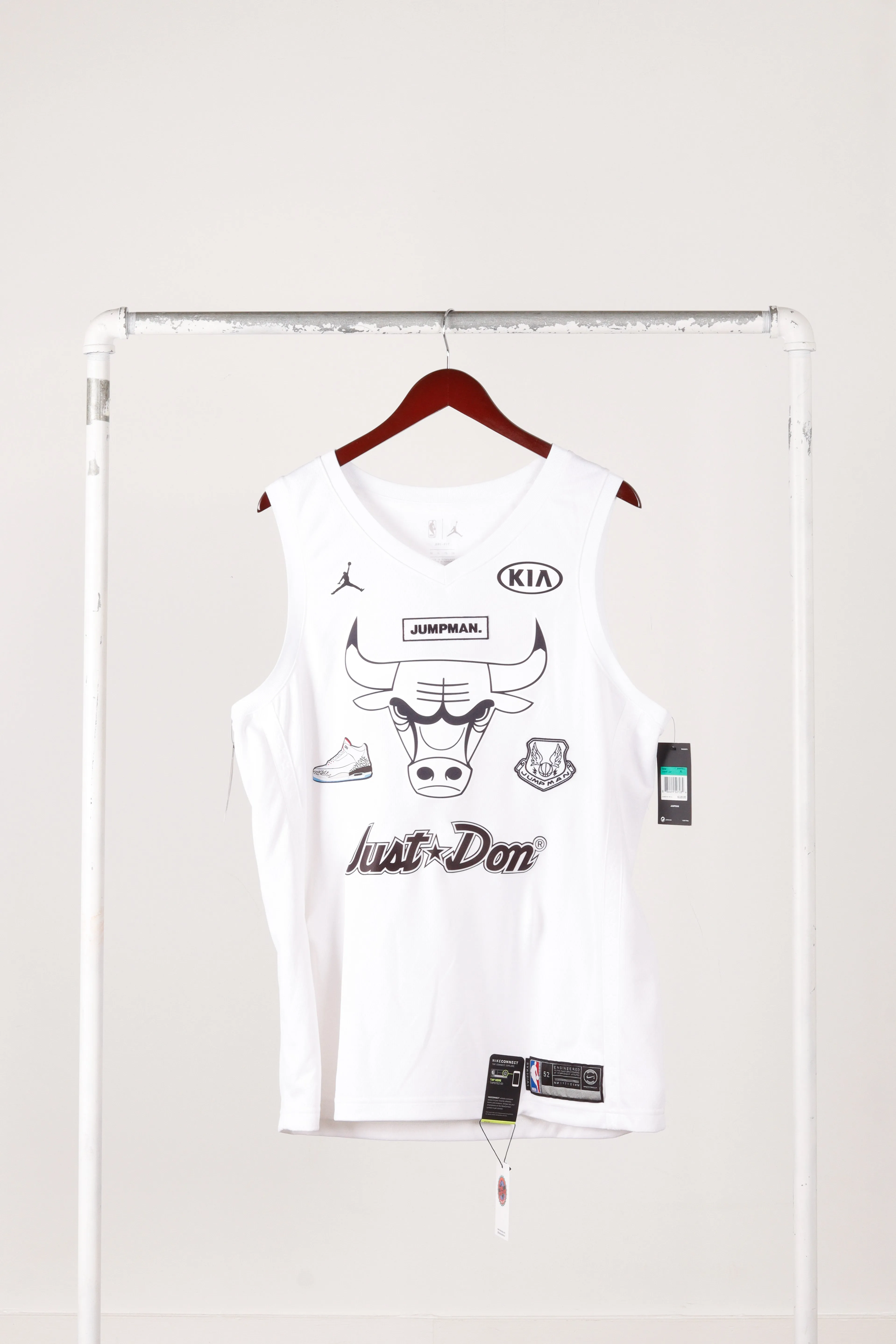 Nike 'Custom Patch All Star Game Micheal Jordan' Swingman Jersey White (2018)