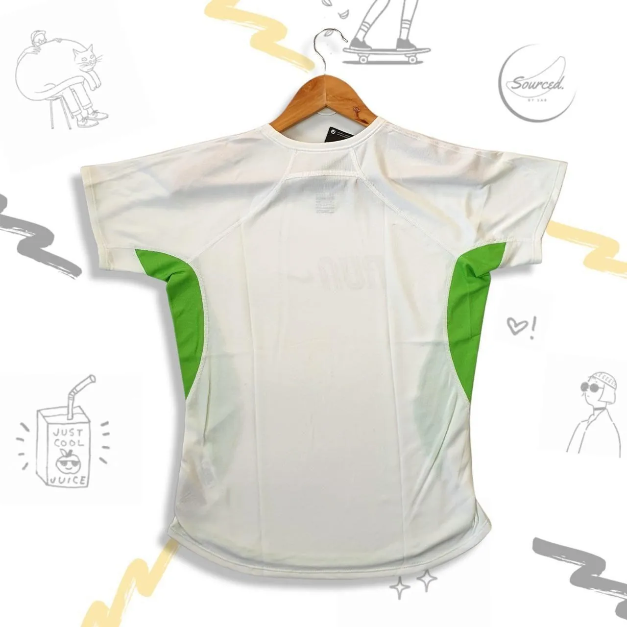 Nike Fit Running Training Tshirt Deadstock Reflective Spellout And Swoosh Across Front Chest (M)