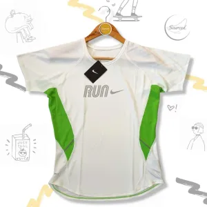 Nike Fit Running Training Tshirt Deadstock Reflective Spellout And Swoosh Across Front Chest (M)
