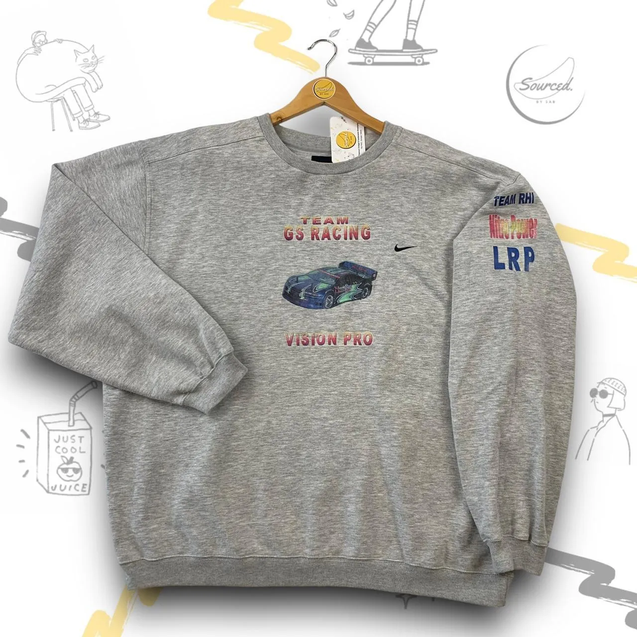 Nike Grey Crewneck With Embroidered Swoosh (XL)