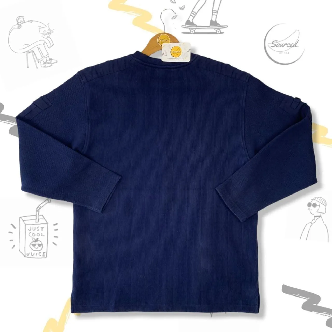 Nike Small Logo V-neck Ribbed Sweatshirt (L)