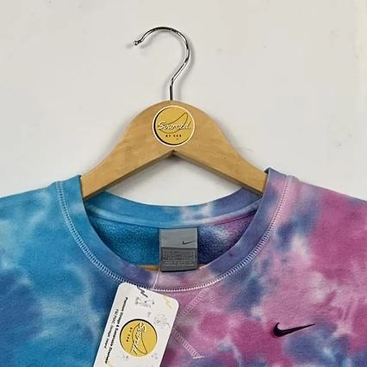 Nike Tiedye Crewneck pink And Blue Colourway  Left Chest Swoosh (Women XS)