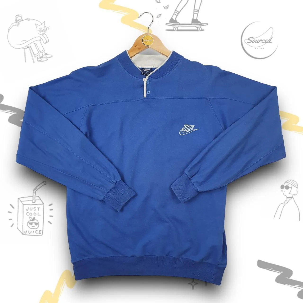 Nike Vintage 80's Tag Embroidered Logo Grandfather Sweatshirt Almost 40 Years Old  (L)
