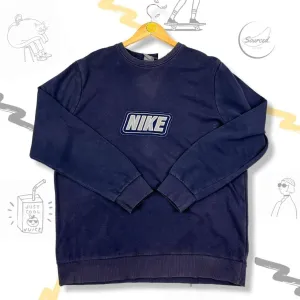 Nike Vintage Embroidered Front Chest Spellout Logo Crewneck Sweatshirt (M)