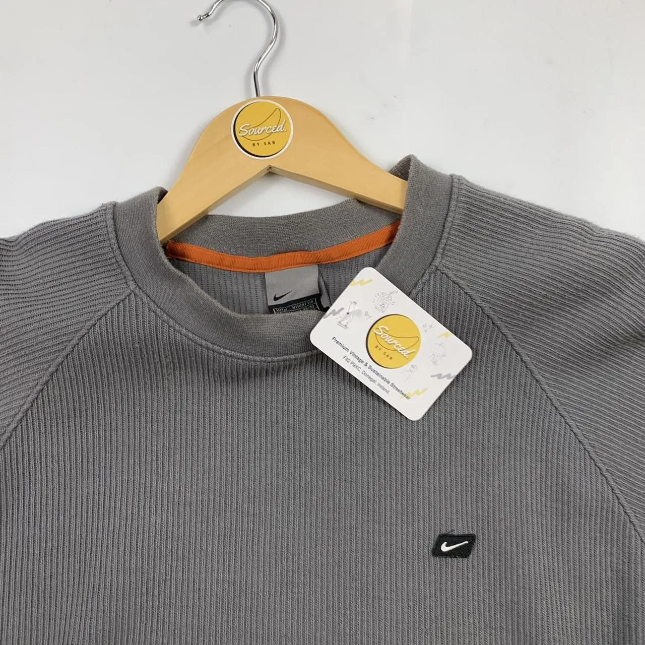 Nike Vintage Ribbed Crewneck Embroidered Swoosh (M)