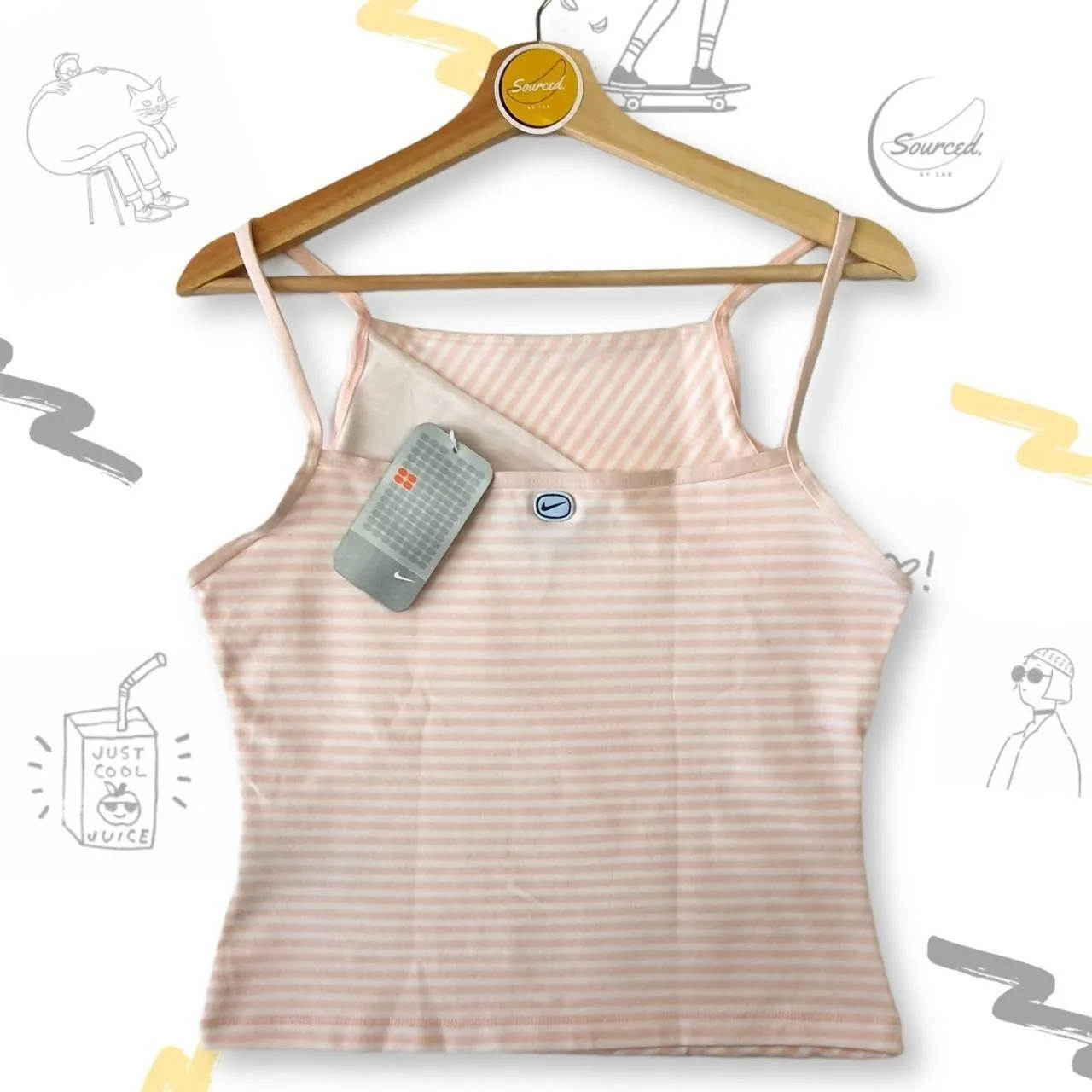 Vintage 2000s Tag NikeDeadstock Embroidered Centre Swoosh Sleeveless Tank Top/ Vest Top Nike Baby Pink ( XL)
