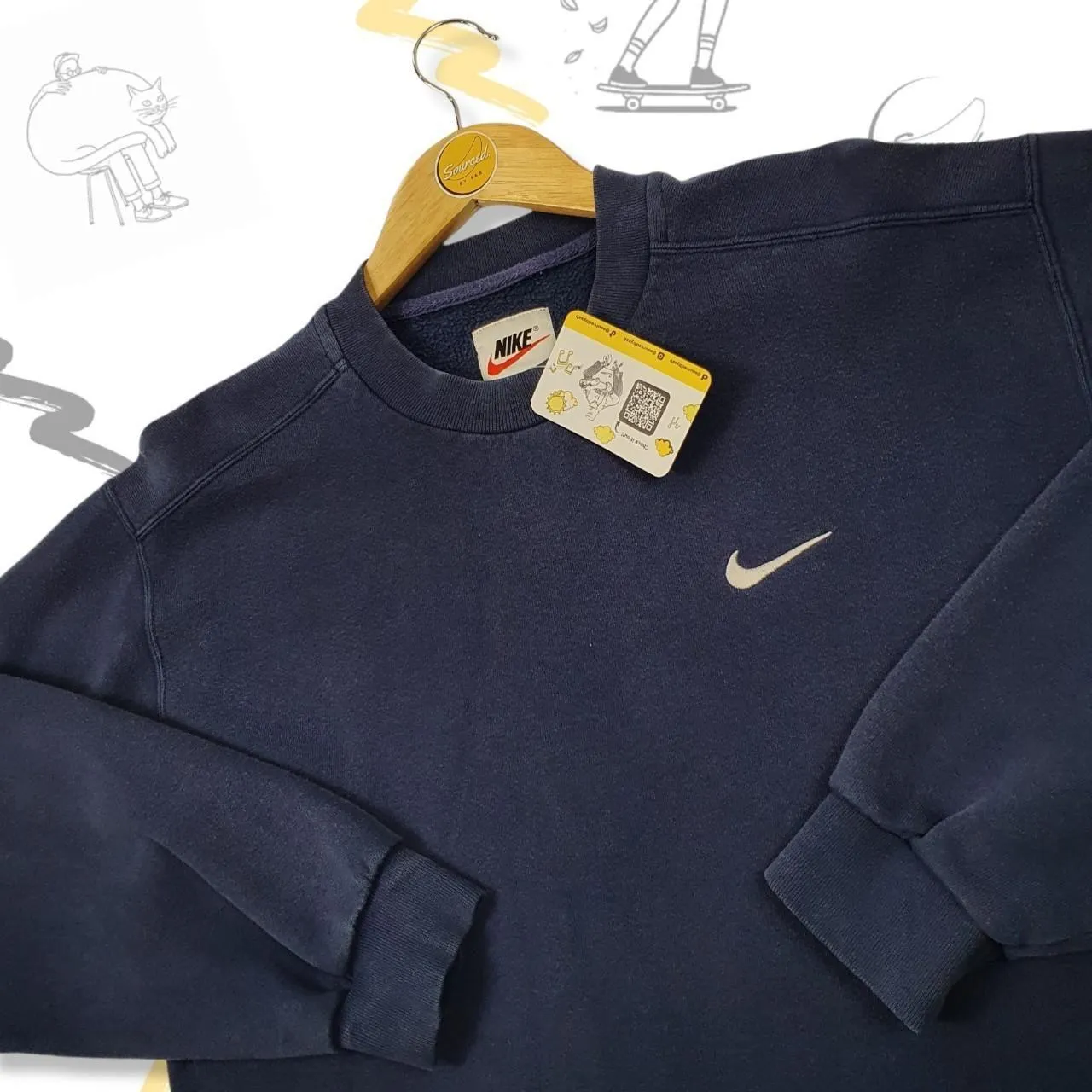 Vintage 90s Nike Embroidered Essentials Swoosh Sweatshirt (S)