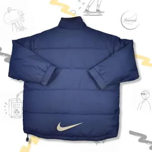 Vintage 90s Nike Tag Padded Puffer Jacket W/ Embroidered Left Chest Front Swoosh And Large Back Swoosh (XL)