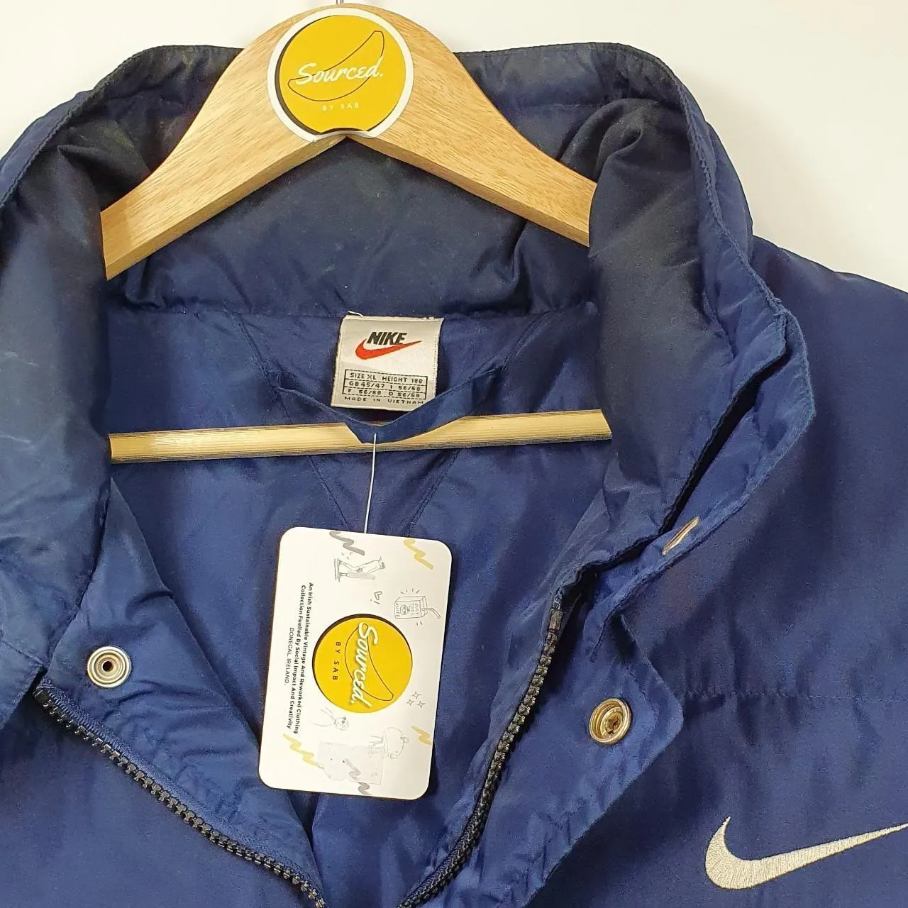 Vintage 90s Nike Tag Padded Puffer Jacket W/ Embroidered Left Chest Front Swoosh And Large Back Swoosh (XL)
