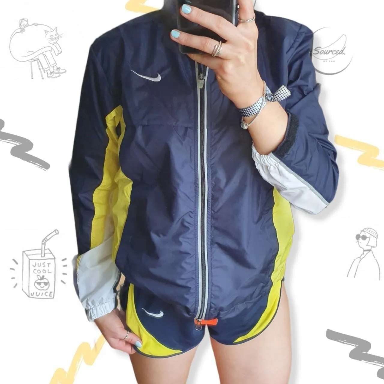 Vintage 90s Tag Nike Deadstock Women's Running Shorts and Jacket (XS)