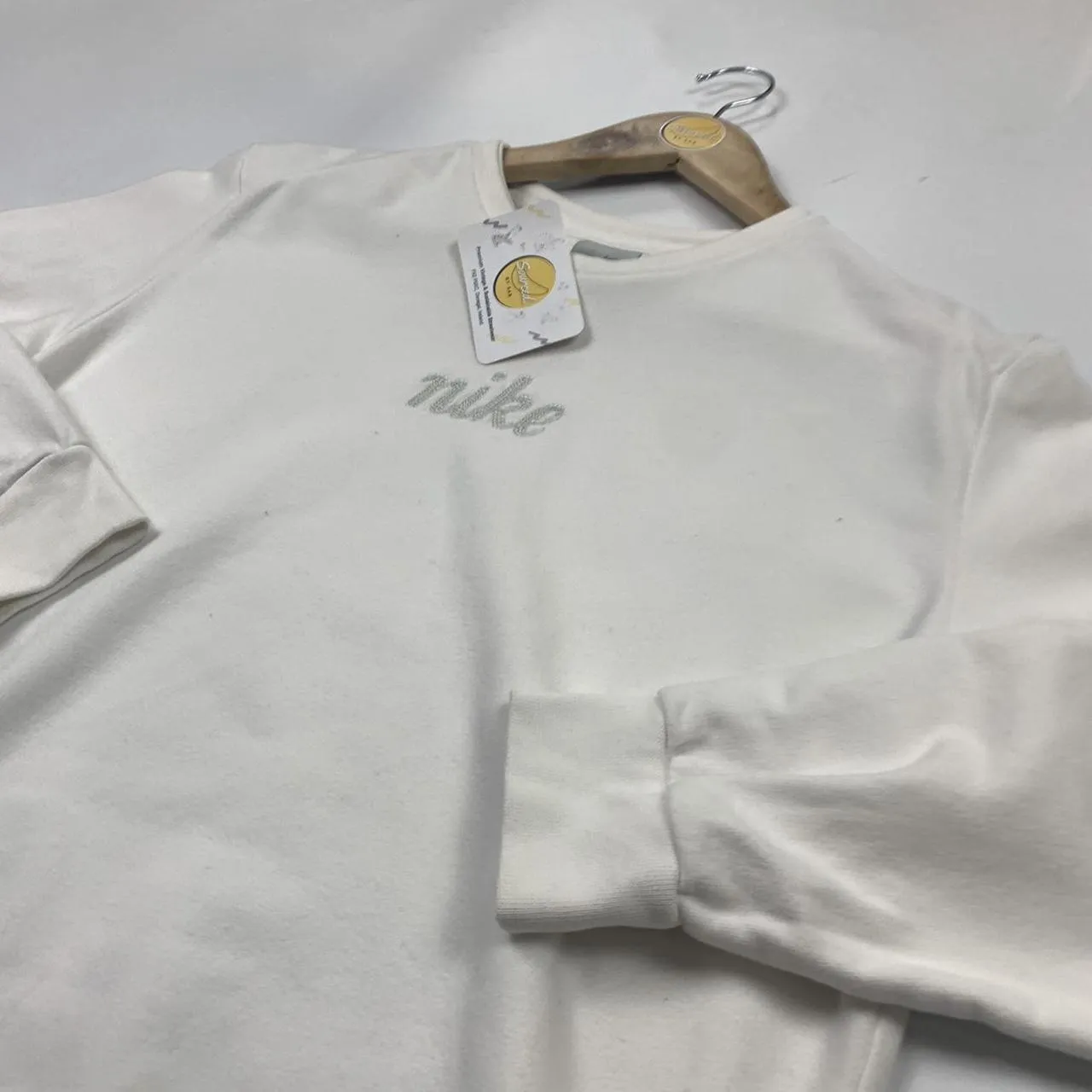 Vintage Early 00s Nike Bedazzeled Centre Spellout Crewneck Sweatshirt (M)