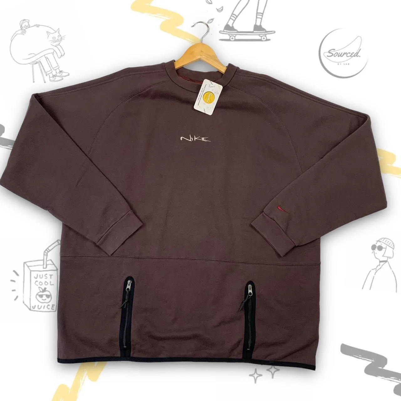 Vintage Early 00s Nike Embroidered Centre Spell-out Crewneck Sweatshirt  Buy With Confidence (XXL)