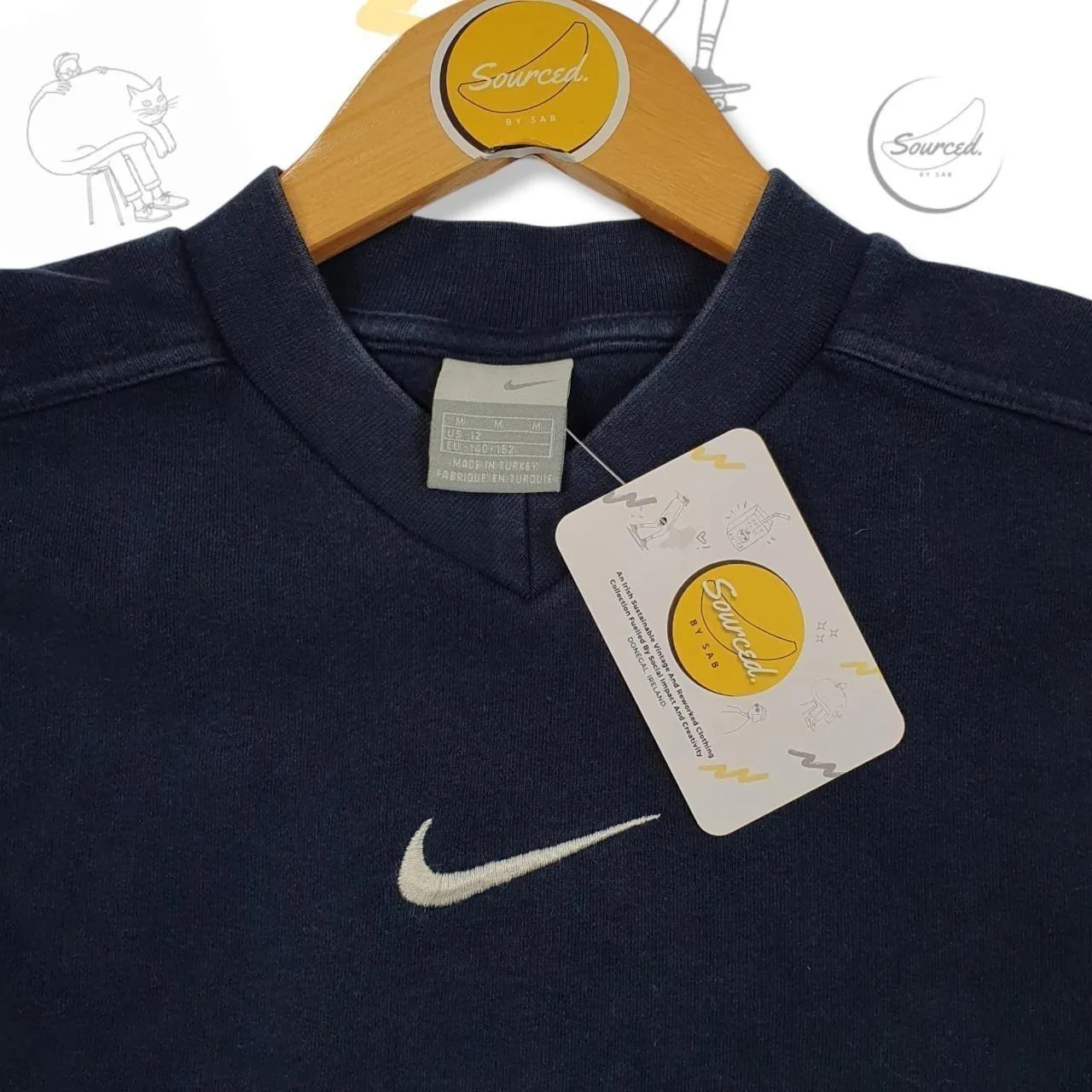 Vintage Early 00s Nike Embroidered Centre Swoosh Sweatshirt (XS)