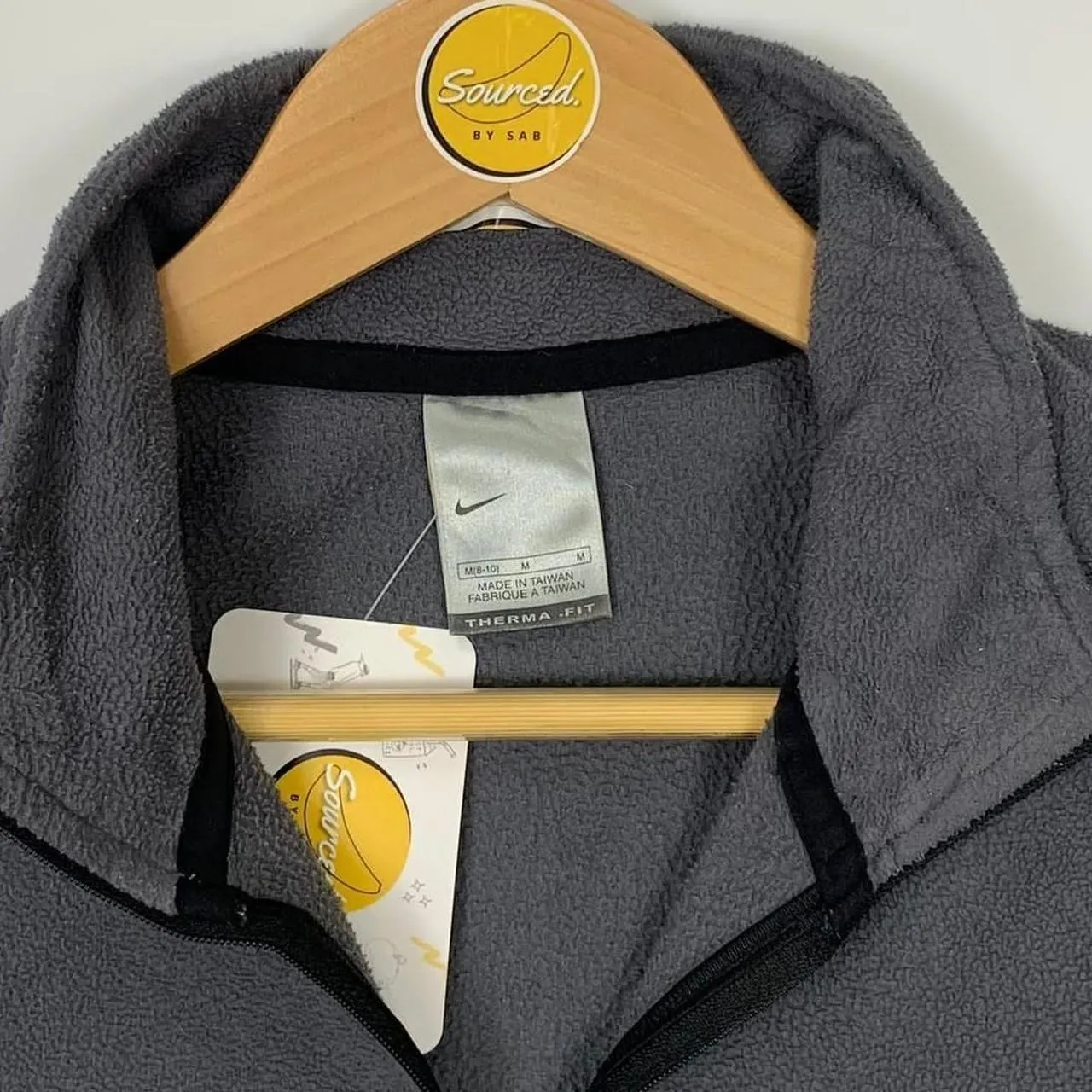 Vintage Early 00s Nike Embroidered Swoosh At Neck Quarter Zip Fleece (M)