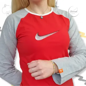 Vintage Early 2000s Tag Nike Deadstock Large Centre Swoosh Long Sleeve Nike Top (BNWT) (M)